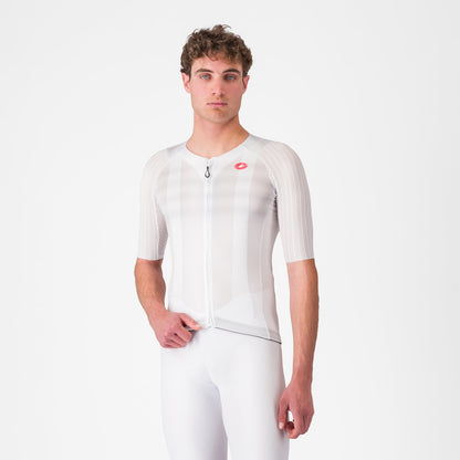 Maillot CASTELLI AERO RACE 8S Manches Courtes Blanc