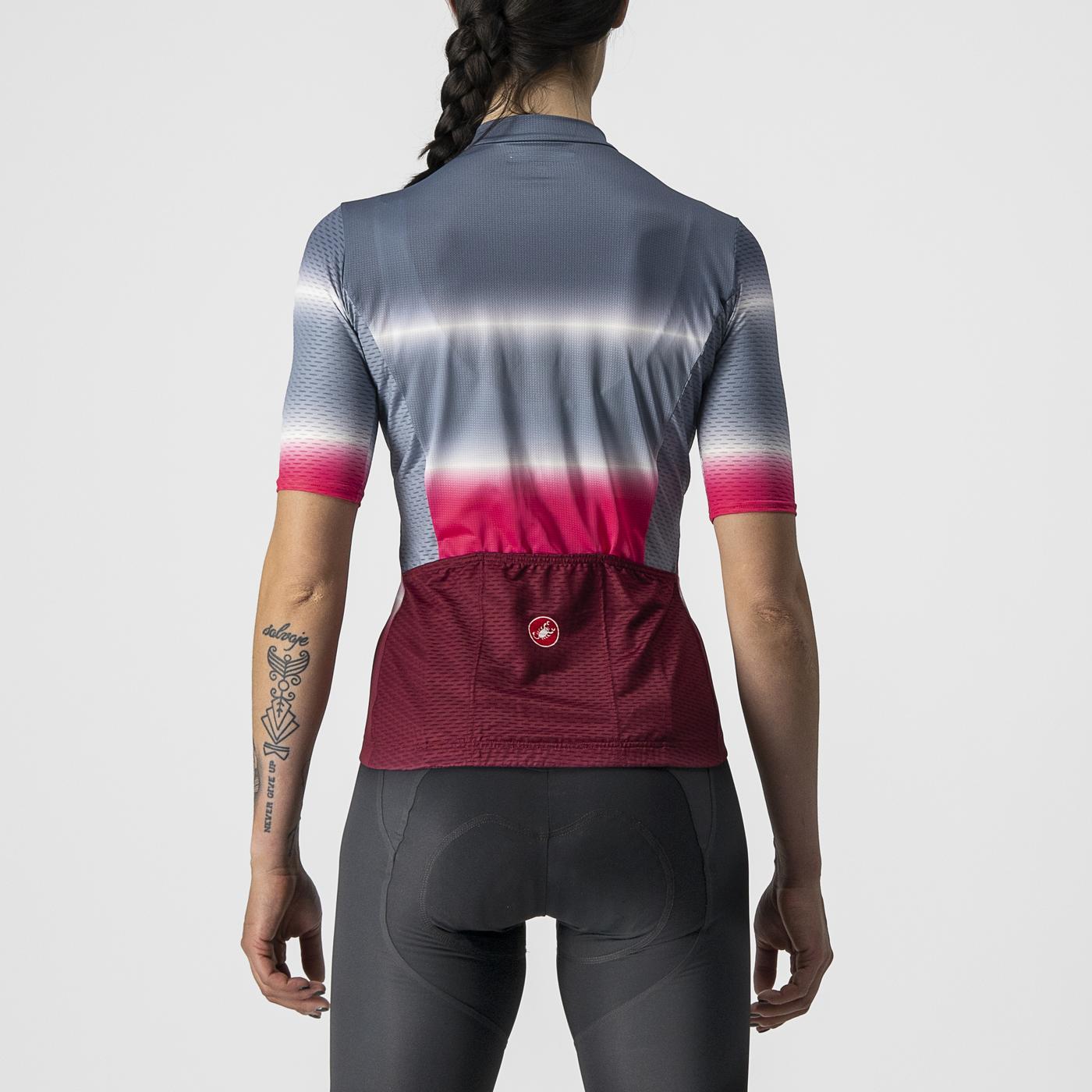 Maillot CASTELLI DOLCE Femme Manches Courtes Bleu/Bordeaux