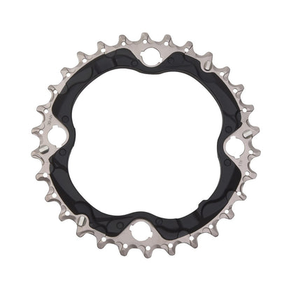 Plateau Intermédiaire SHIMANO SLX M672 10V 4 Trous 96mm — vue du plateau sur fond blanc