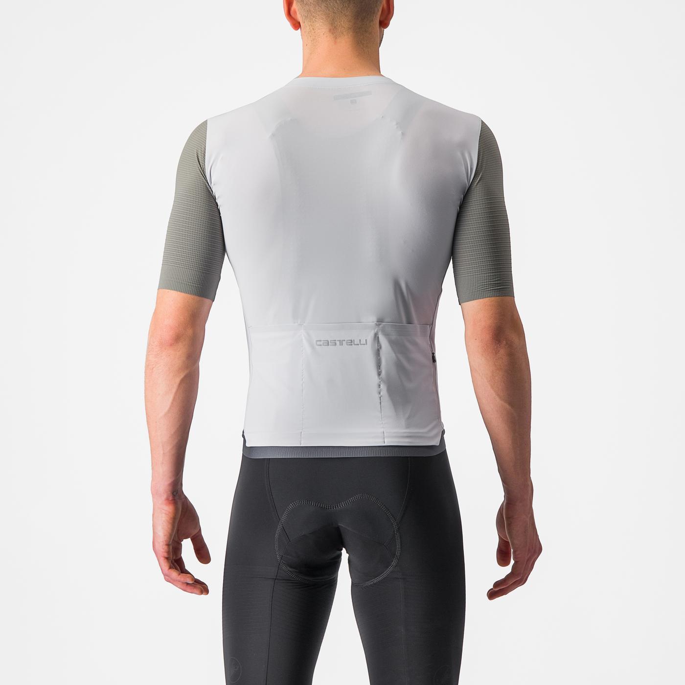 Maillot CASTELLI PREMIO Manches Courtes Blanc/Gris