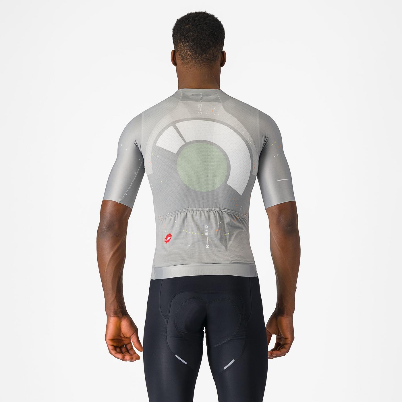 Maillot CASTELLI R-A/D Manches Courtes Muticouleur Gris