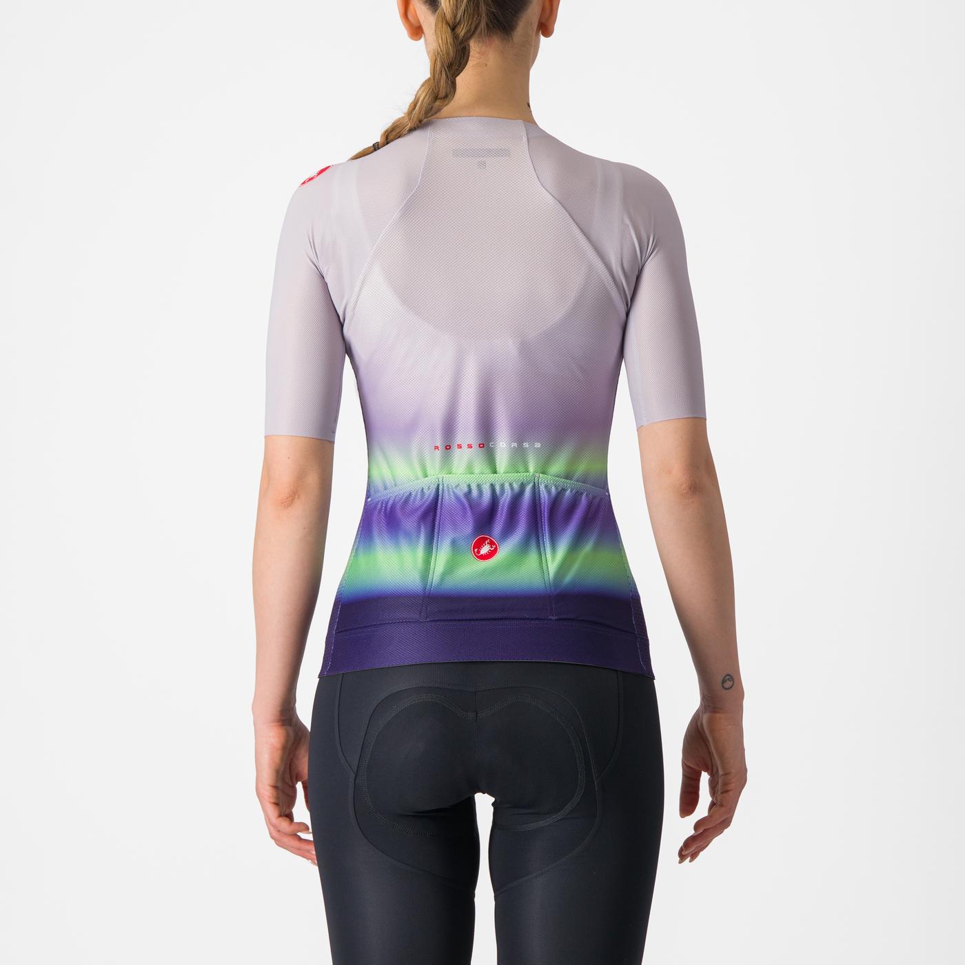 Maillot CASTELLI CLIMBER'S 4.0 W Femme Manches Courtes Violet/Vert