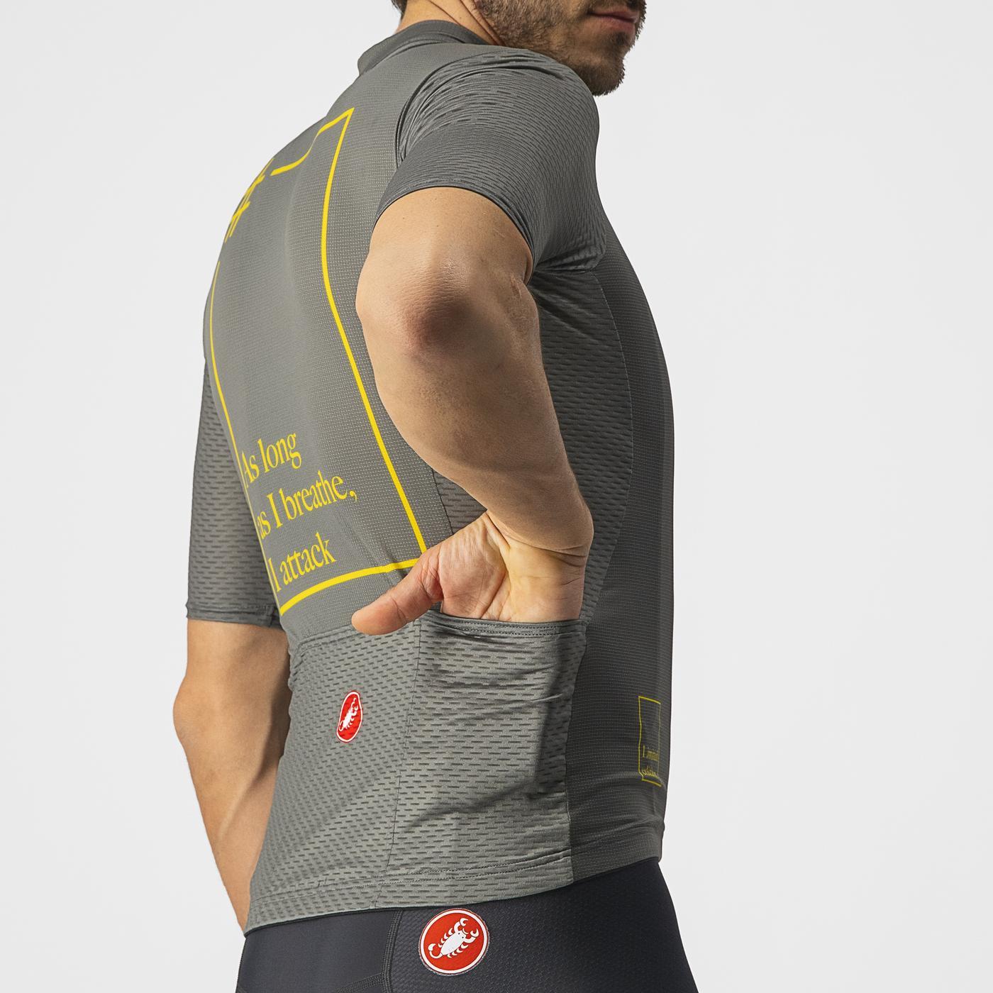 Maillot CASTELLI BREATHE ATTACK Manches Courtes Gris/Vert