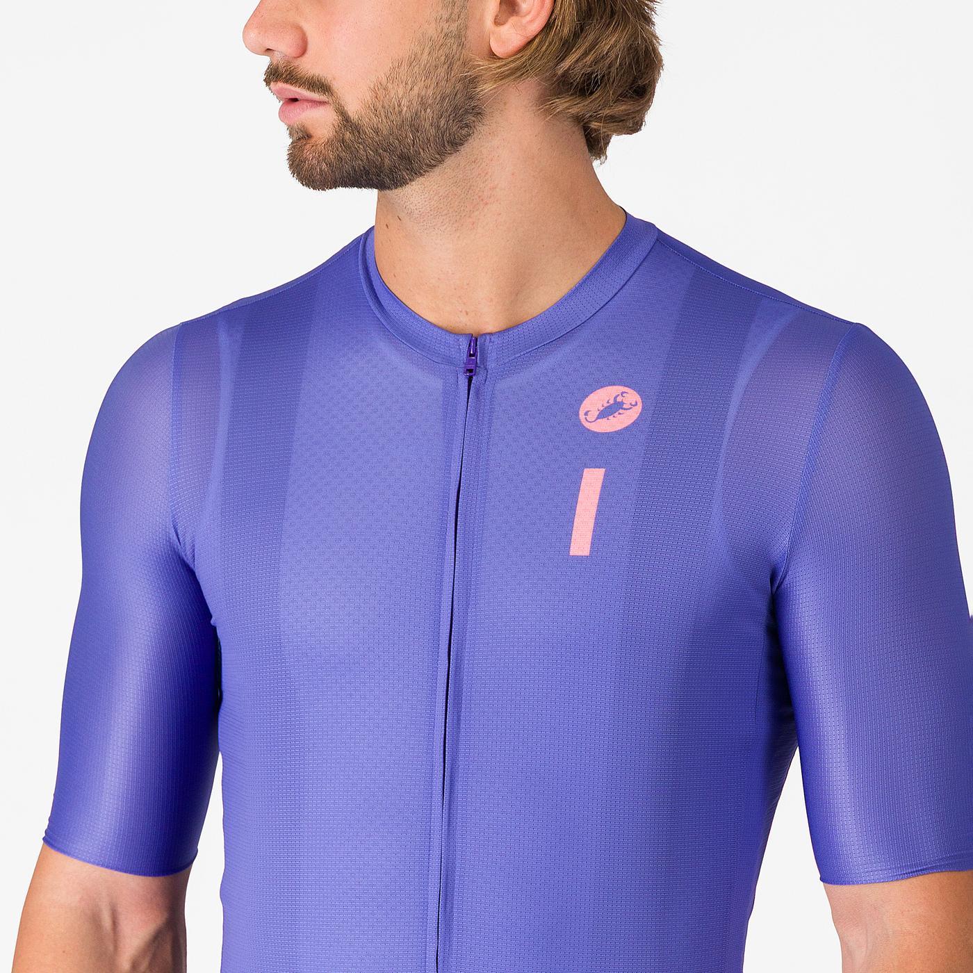 Maillot CASTELLI DRITTONE LOGO Manches Courtes Violet