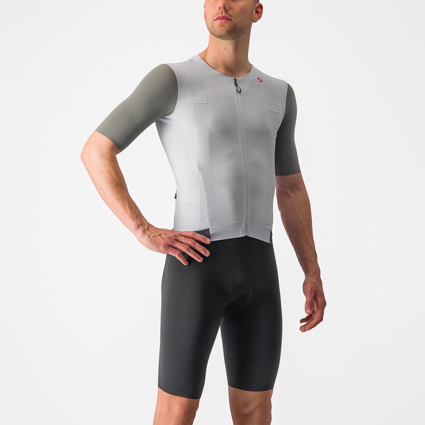 Maillot CASTELLI PREMIO Manches Courtes Blanc/Gris