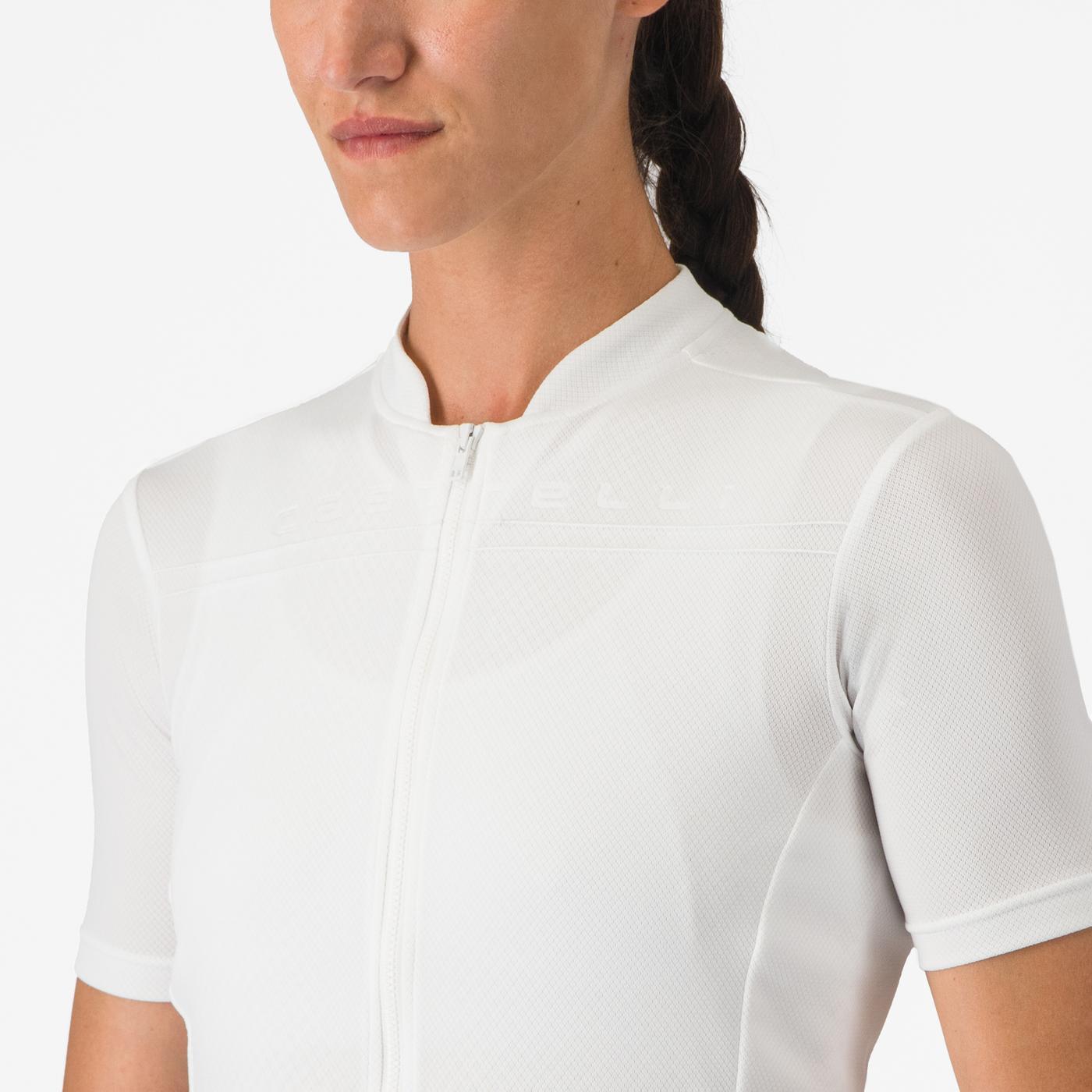 Maillot CASTELLI ANIMA 4 Femme Manches Courtes Blanc