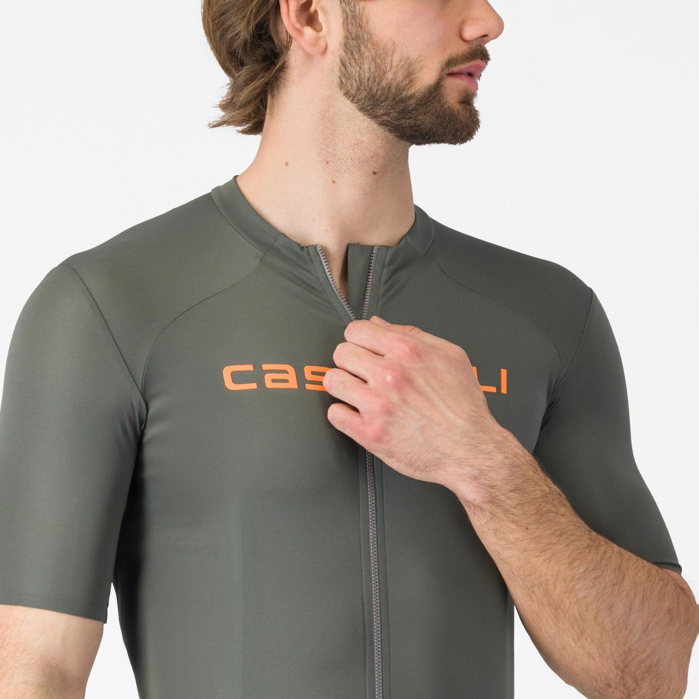 Maillot CASTELLI PROLOGO LITE Manches Courtes Gris/Orange