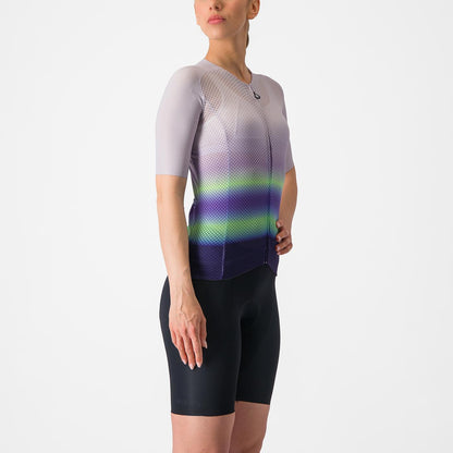 Maillot CASTELLI CLIMBER'S 4.0 W Femme Manches Courtes Violet/Vert