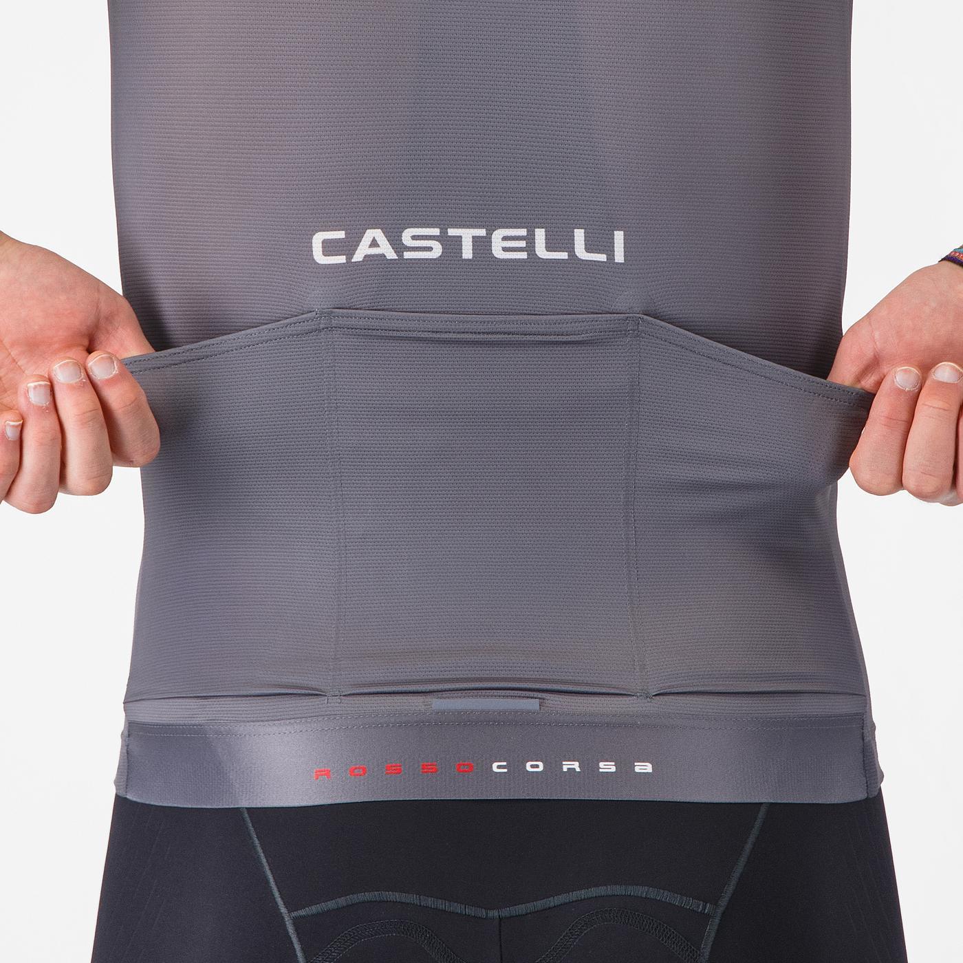 Maillot CASTELLI AERO RACE 8S Manches Courtes Gris