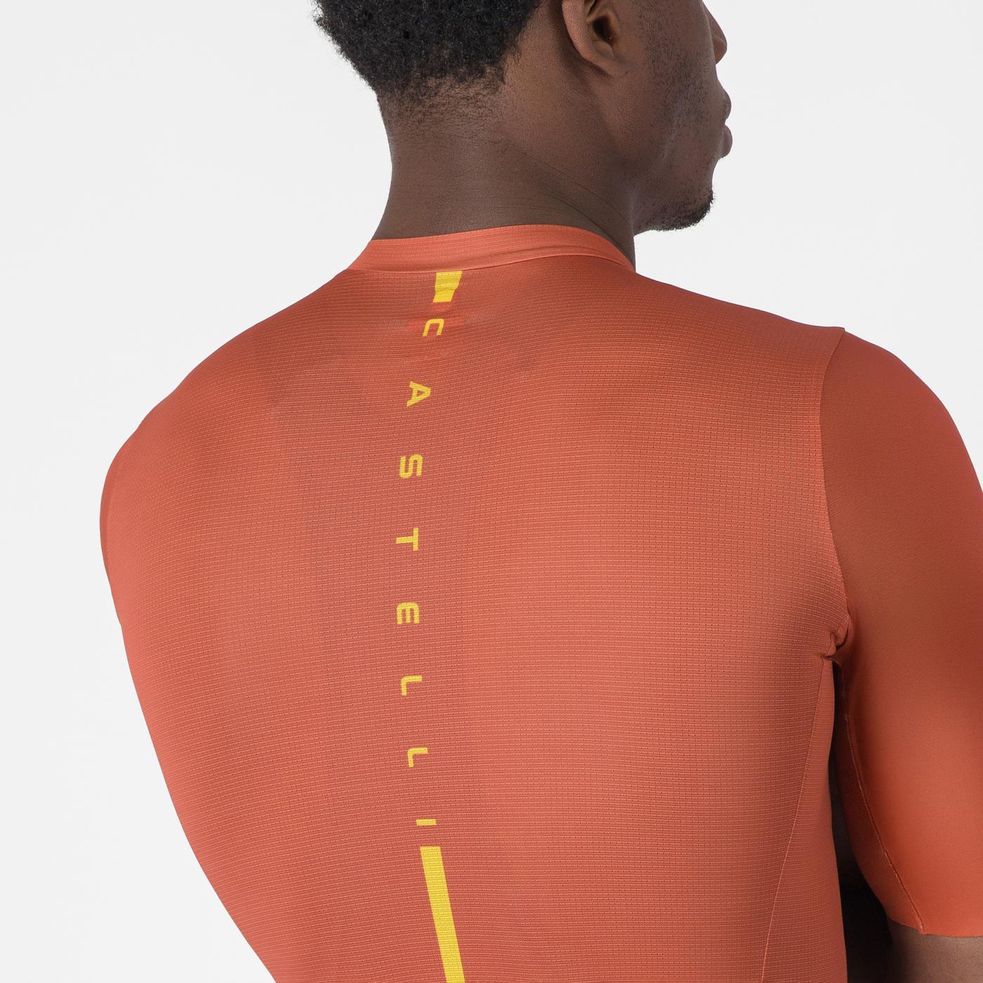 Maillot CASTELLI DRITTONE LOGO Manches Courtes Paprika
