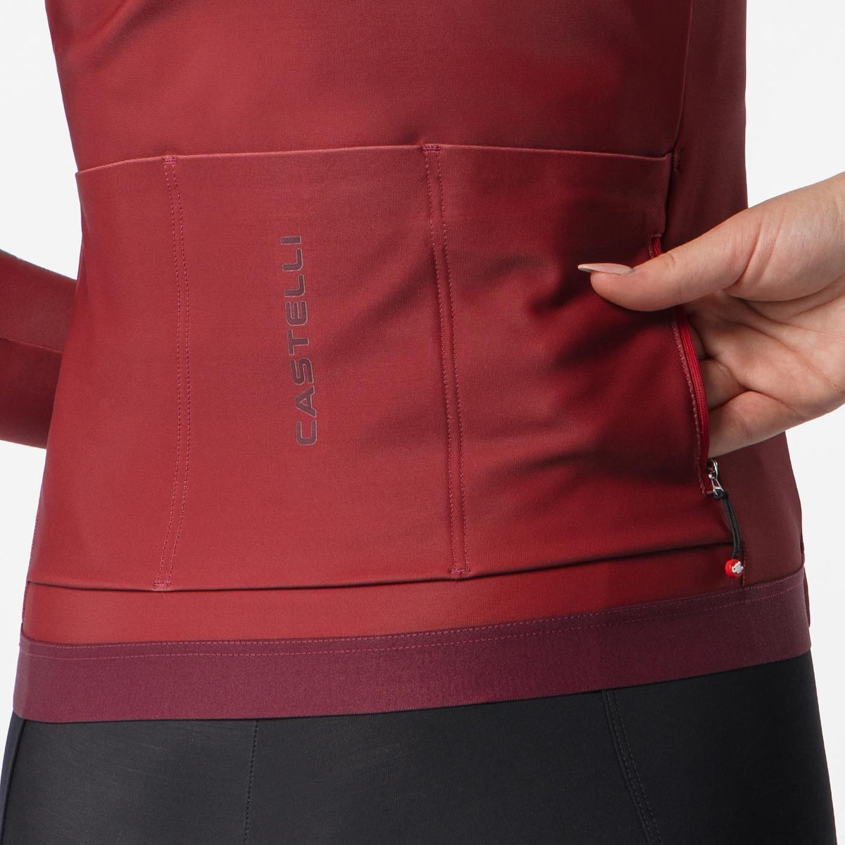 Maillot CASTELLI ESPRESSO THERMAL 2 Manches Longues Femme Bordeaux