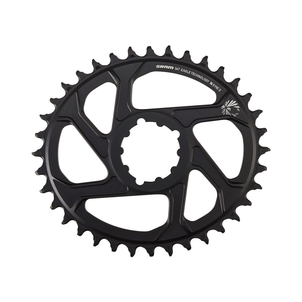 Plateau Mono SRAM EAGLE OVAL X-SYNC2 BOOST 11/12V Direct Mount Offset 3mm Alu Noir — vue du plateau sur fond blanc