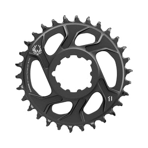 Plateau Mono SRAM EAGLE X-SYNC 2 12V Direct Mount Offset 6mm Alu Noir — vue du plateau sur fond blanc