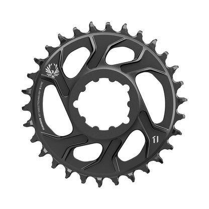 Plateau Mono SRAM EAGLE X-SYNC 2 12V Direct Mount Offset 6mm Alu Noir — vue du plateau sur fond blanc