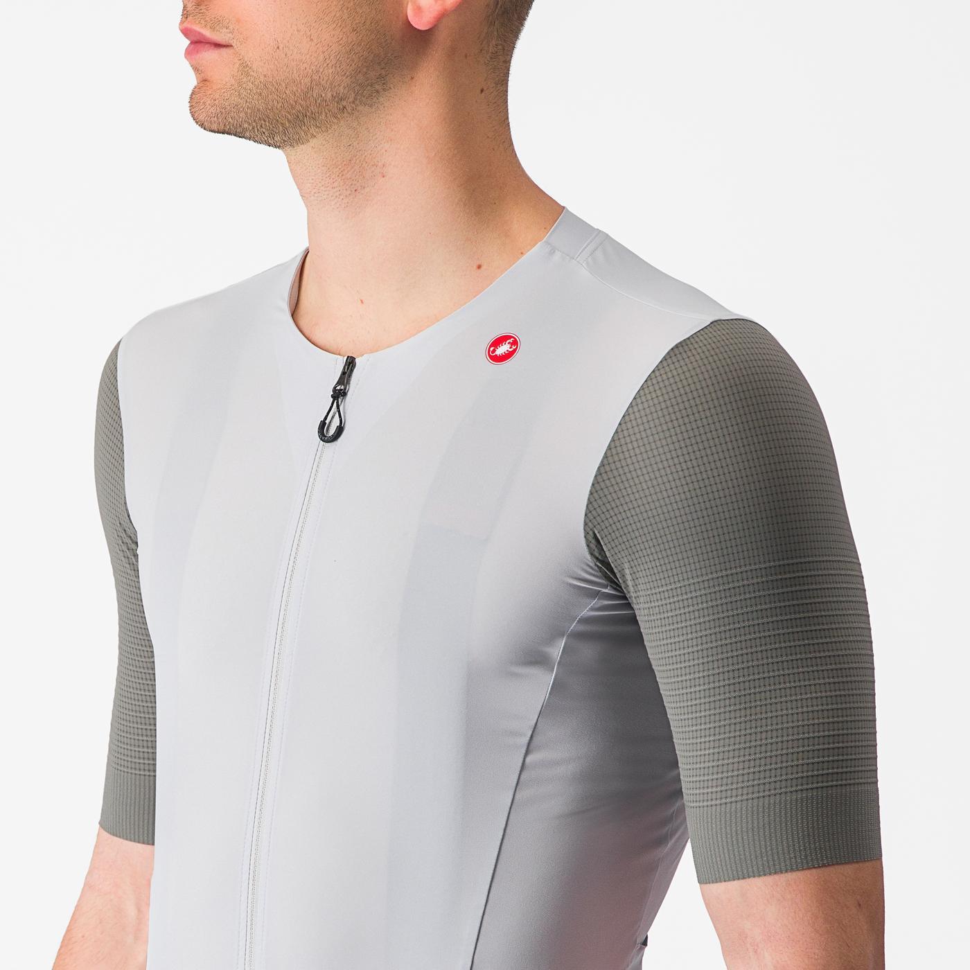 Maillot CASTELLI PREMIO Manches Courtes Blanc/Gris