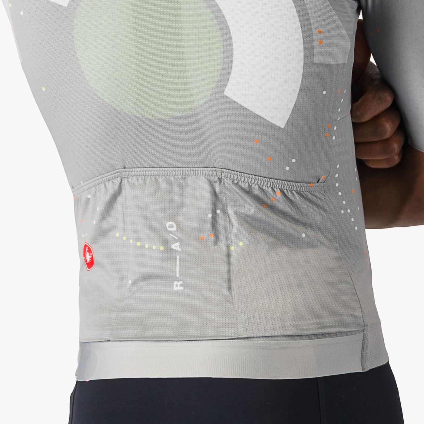 Maillot CASTELLI R-A/D Manches Courtes Muticouleur Gris