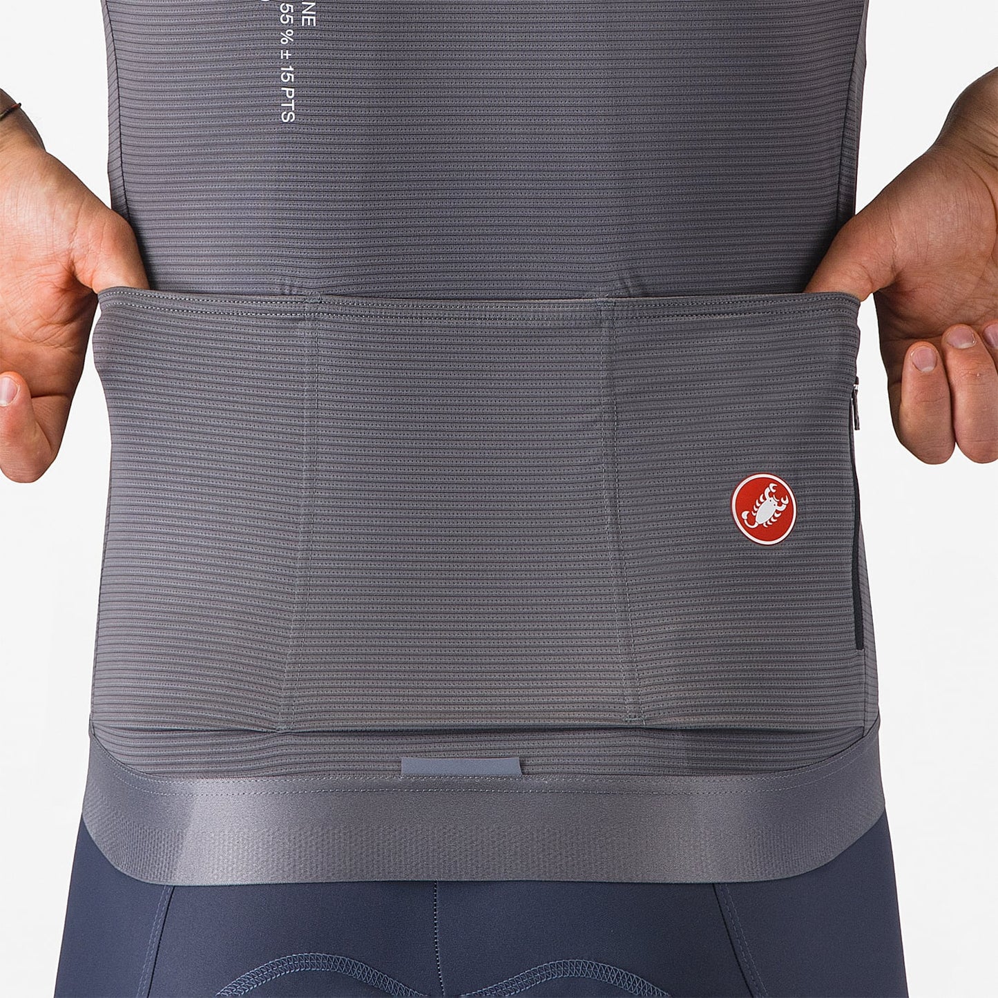 Maillot CASTELLI ESPRESSO R--A/D Manches Courtes Gris Fumé