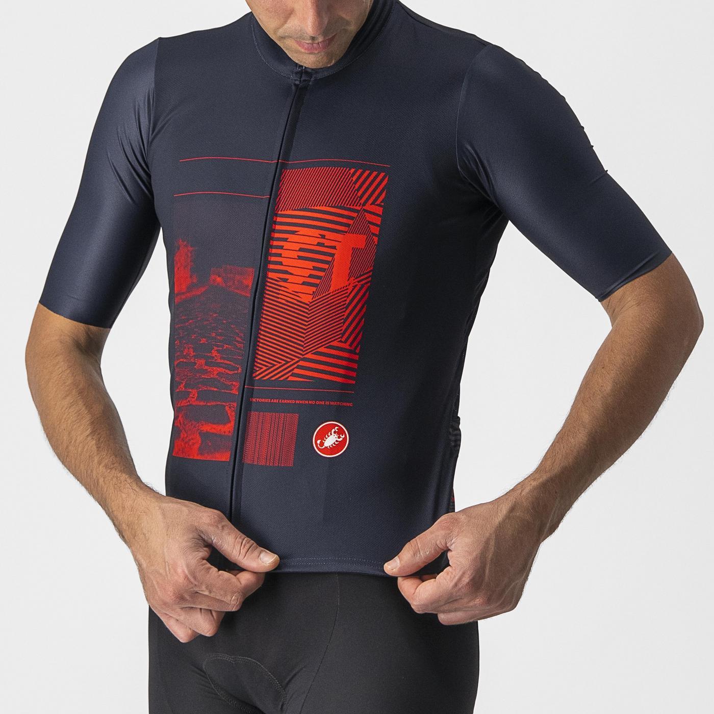 Maillot CASTELLI 13 SCREEN Manches Courtes Bleu/Rouge