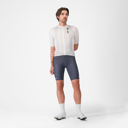 Maillot CASTELLI DRITTONE LOGO Manches Courtes Blanc