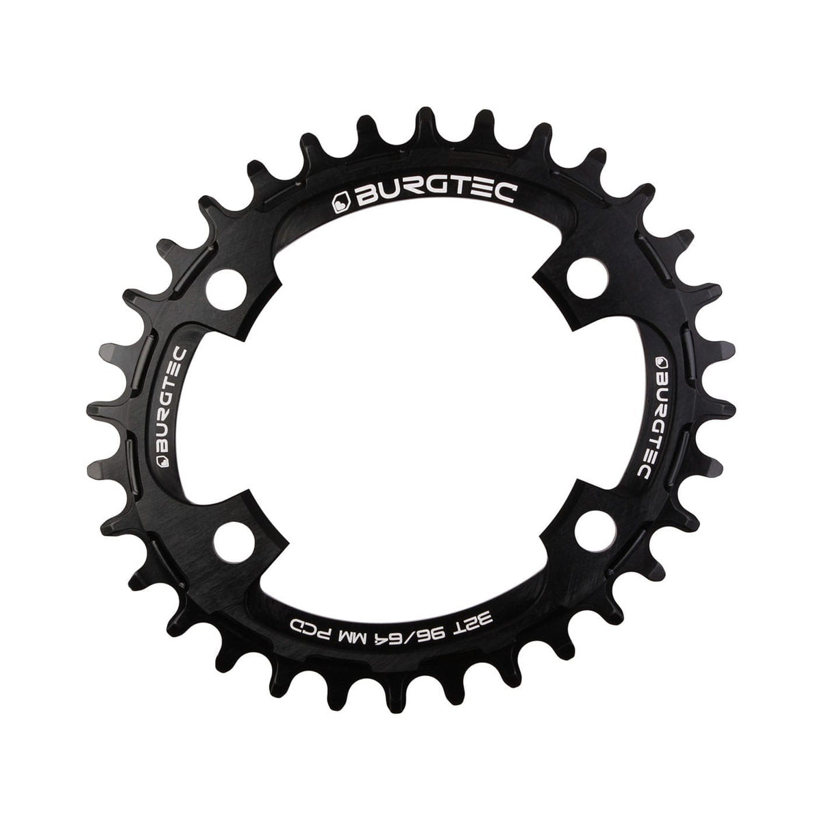 Plateau Mono BURGTEC THICK THIN OVAL 10/11/12V Narrow Wide 4 Trous 64/96mm Noir — vue du plateau sur fond blanc