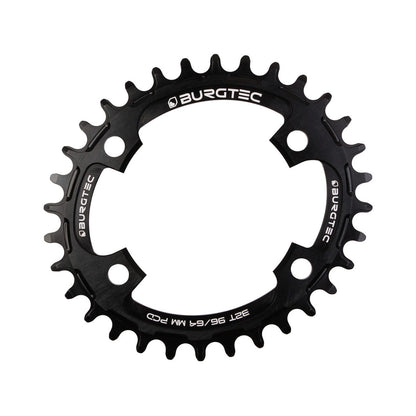 Plateau Mono BURGTEC THICK THIN OVAL 10/11/12V Narrow Wide 4 Trous 64/96mm Noir — vue du plateau sur fond blanc