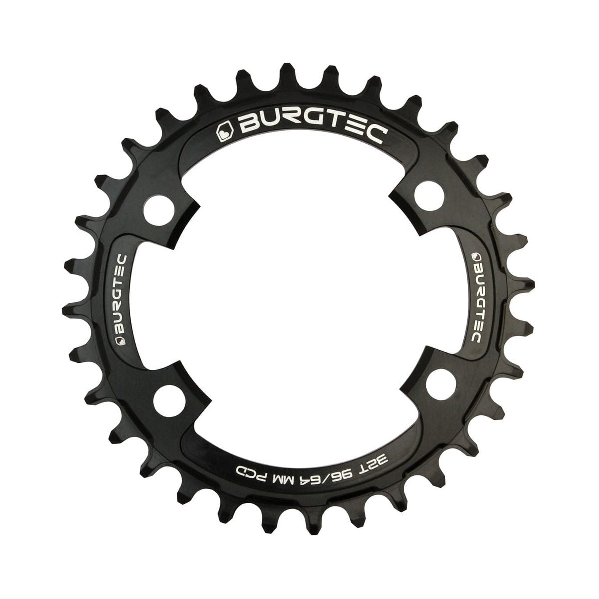 Plateau Mono BURGTEC THICK THIN 9/10/11/12V Narrow Wide 4 Trous 64/96mm Noir — vue du plateau sur fond blanc