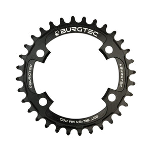 Plateau Mono BURGTEC THICK THIN 9/10/11/12V Narrow Wide 4 Trous 64/96mm Noir — vue du plateau sur fond blanc
