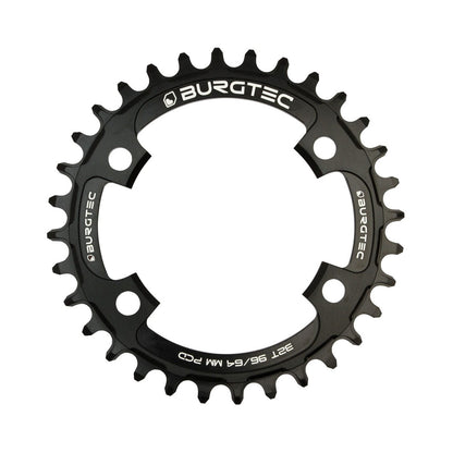Plateau Mono BURGTEC THICK THIN 9/10/11/12V Narrow Wide 4 Trous 64/96mm Noir — vue du plateau sur fond blanc