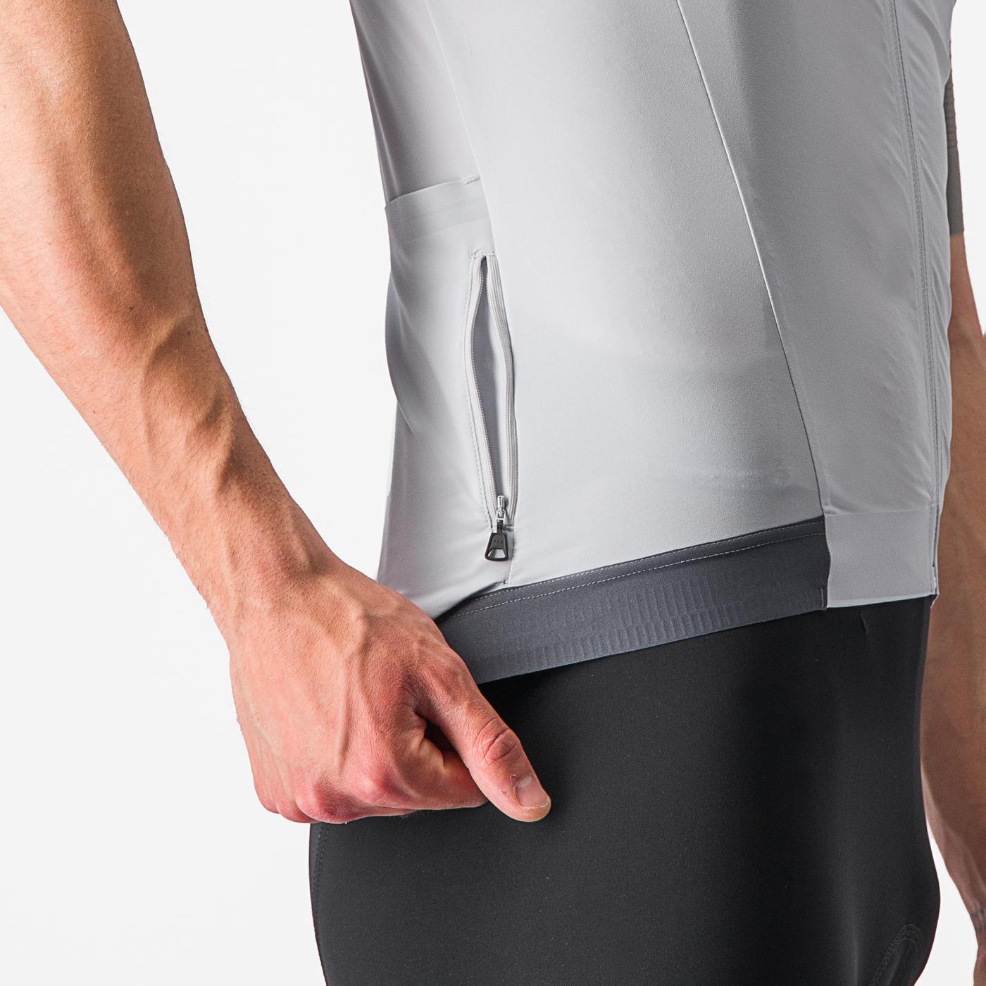 Maillot CASTELLI PREMIO Manches Courtes Blanc/Gris