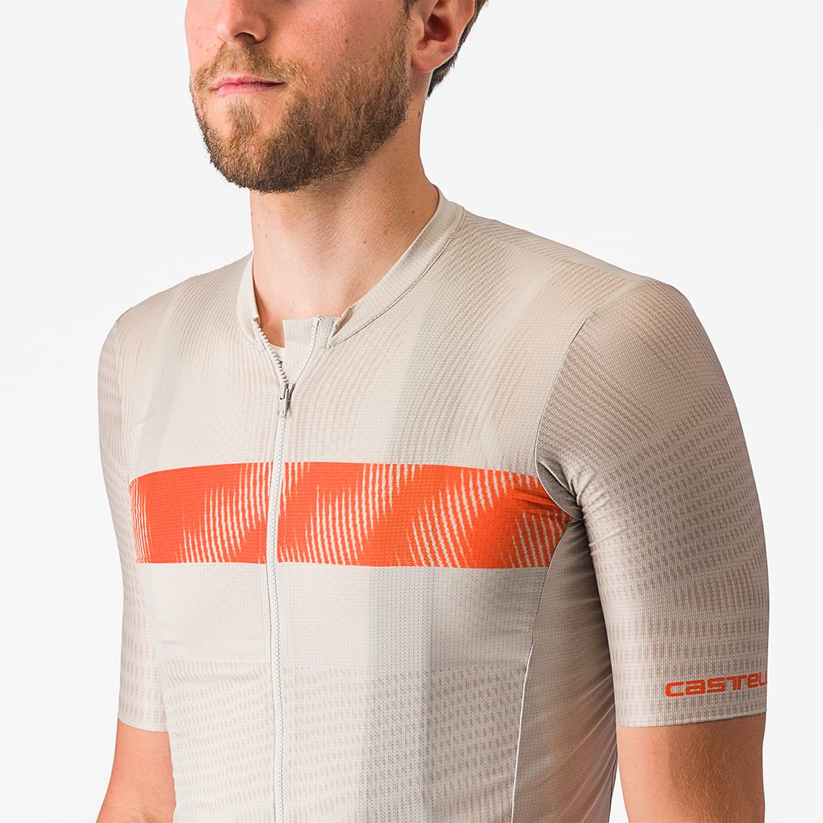 Maillot CASTELLI UNLIMITED ENDURANCE Manches Courtes Gris/Orange