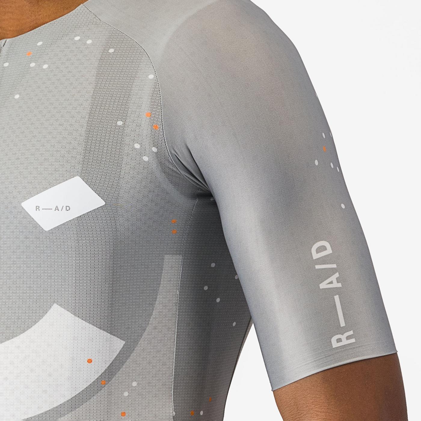 Maillot CASTELLI R-A/D Manches Courtes Muticouleur Gris