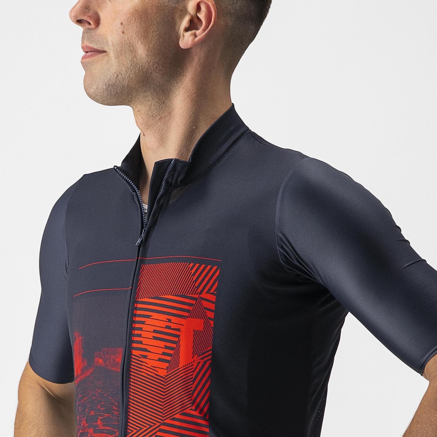 Maillot CASTELLI 13 SCREEN Manches Courtes Bleu/Rouge