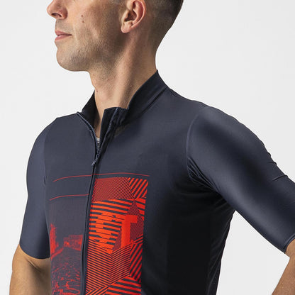 Maillot CASTELLI 13 SCREEN Manches Courtes Bleu/Rouge