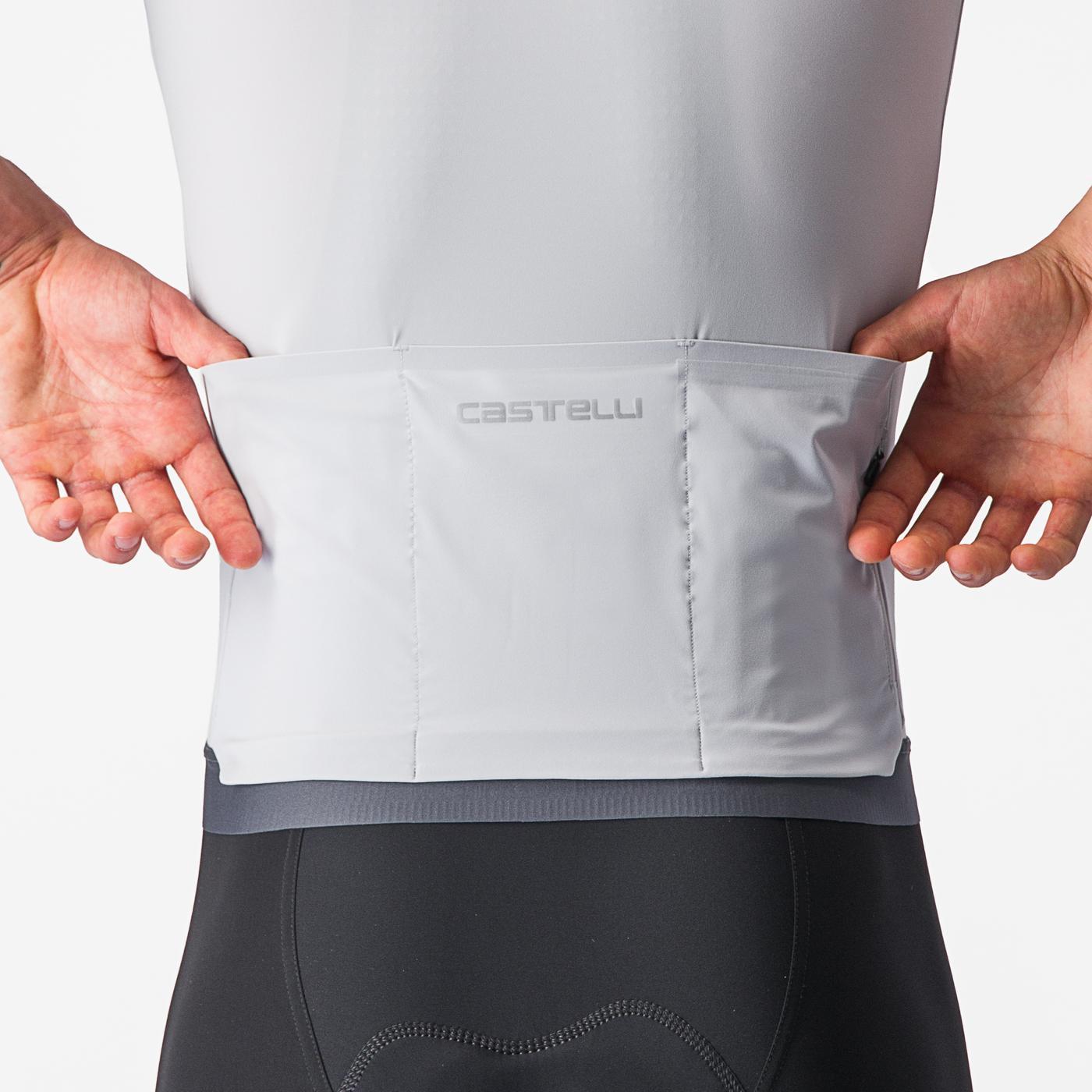 Maillot CASTELLI PREMIO Manches Courtes Blanc/Gris