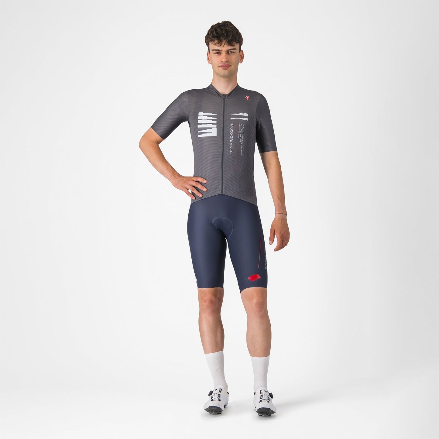 Maillot CASTELLI ESPRESSO R--A/D Manches Courtes Gris Fumé