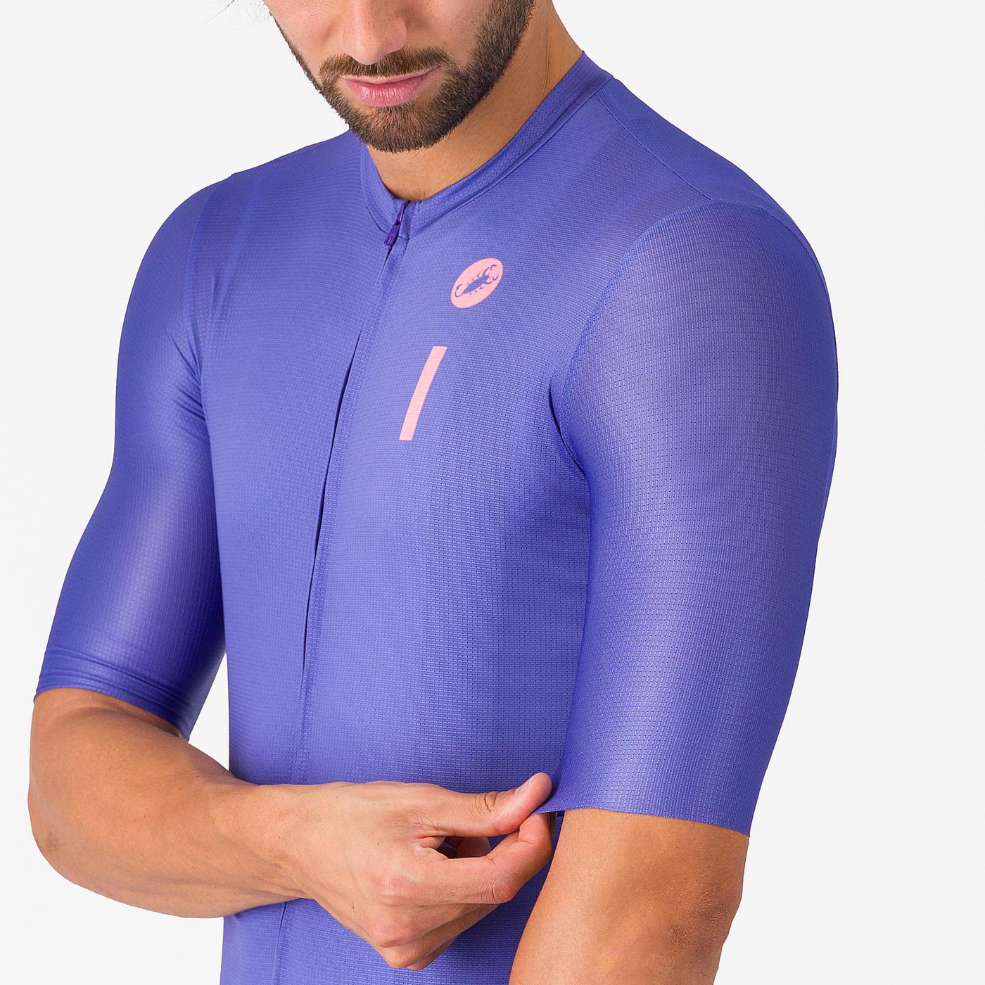 Maillot CASTELLI DRITTONE LOGO Manches Courtes Violet