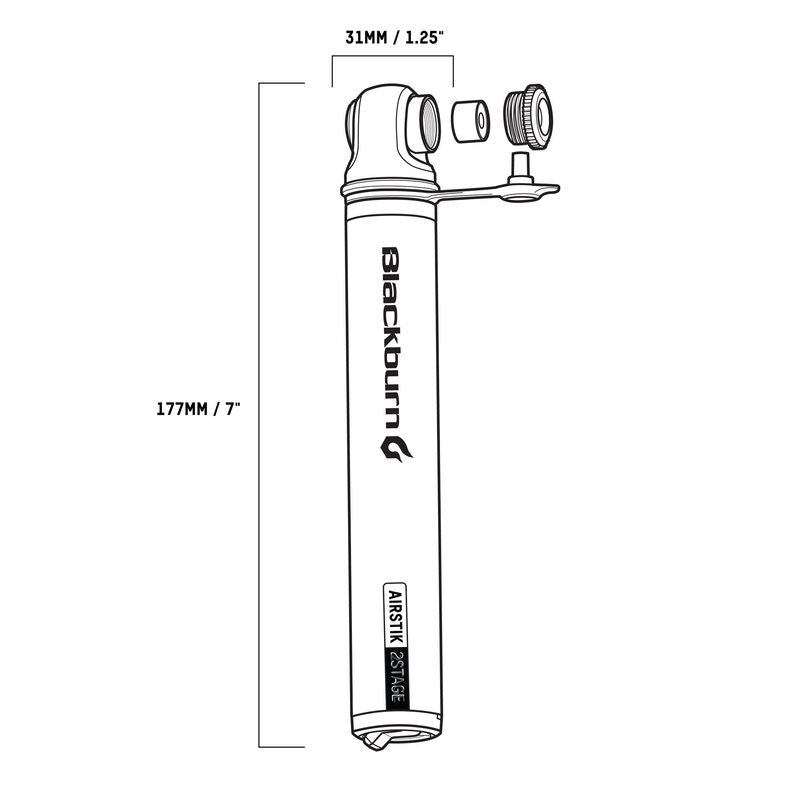 Pompe à Main BLACKBURN AIRSTIK 2STAGE Argent