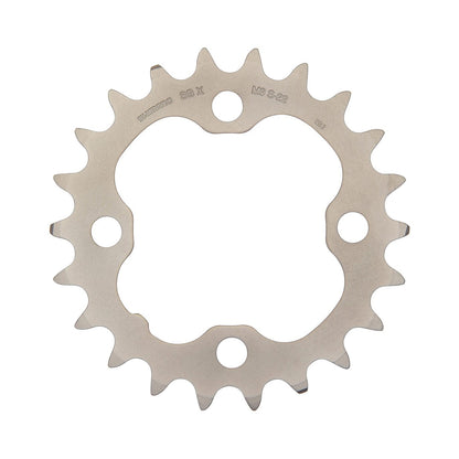 Plateau Intérieur SHIMANO DEORE M590 9V 4 Trous 64mm Argent — vue du plateau sur fond blanc