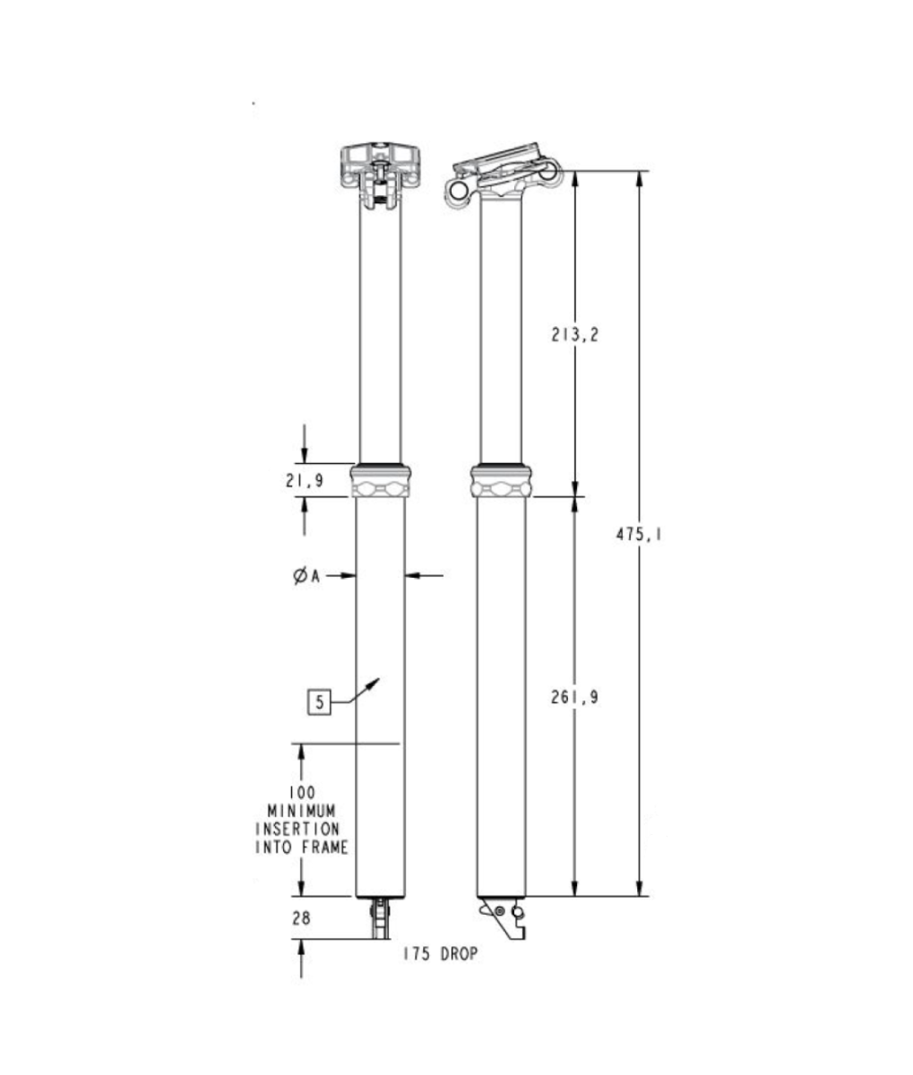 Tige de Selle Télescopique FOX RACING SHOX TRANSFER FACTORY 175mm