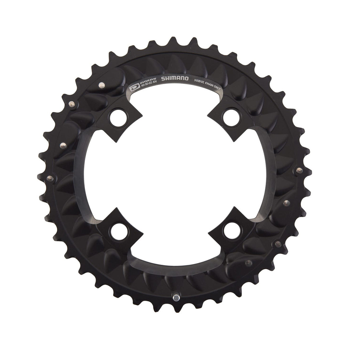 Plateau Extérieur SHIMANO SLX M7000 10V Triple 4 Trous 96mm — vue du plateau sur fond blanc