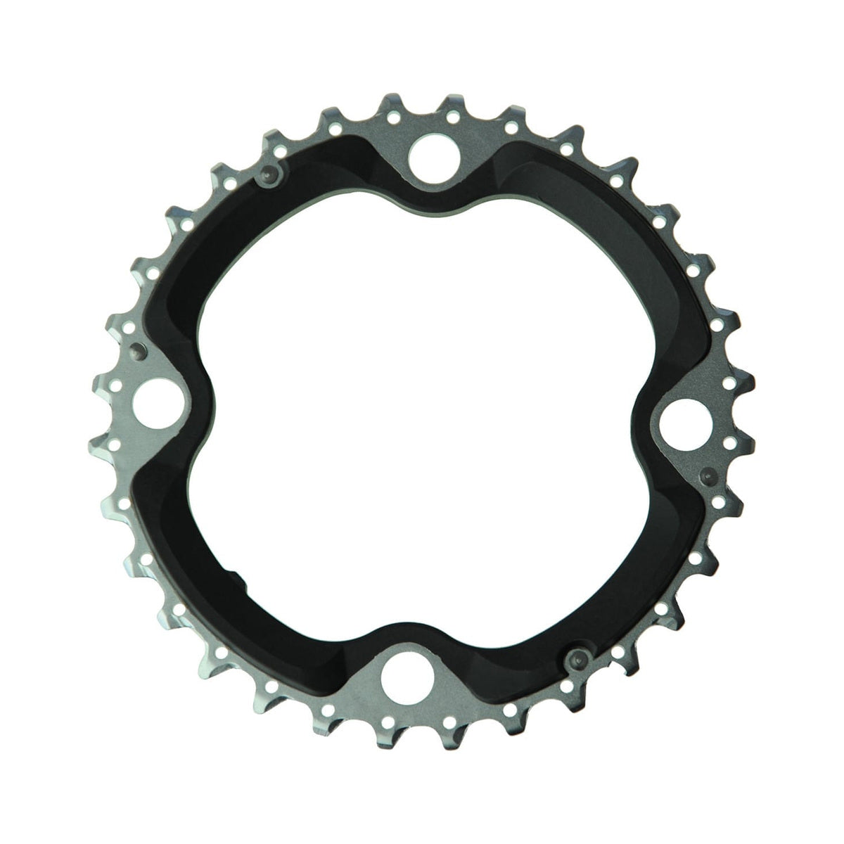 Plateau Intermédiaire SHIMANO XT M780/M770 10V 4 Trous 104mm — vue du plateau sur fond blanc