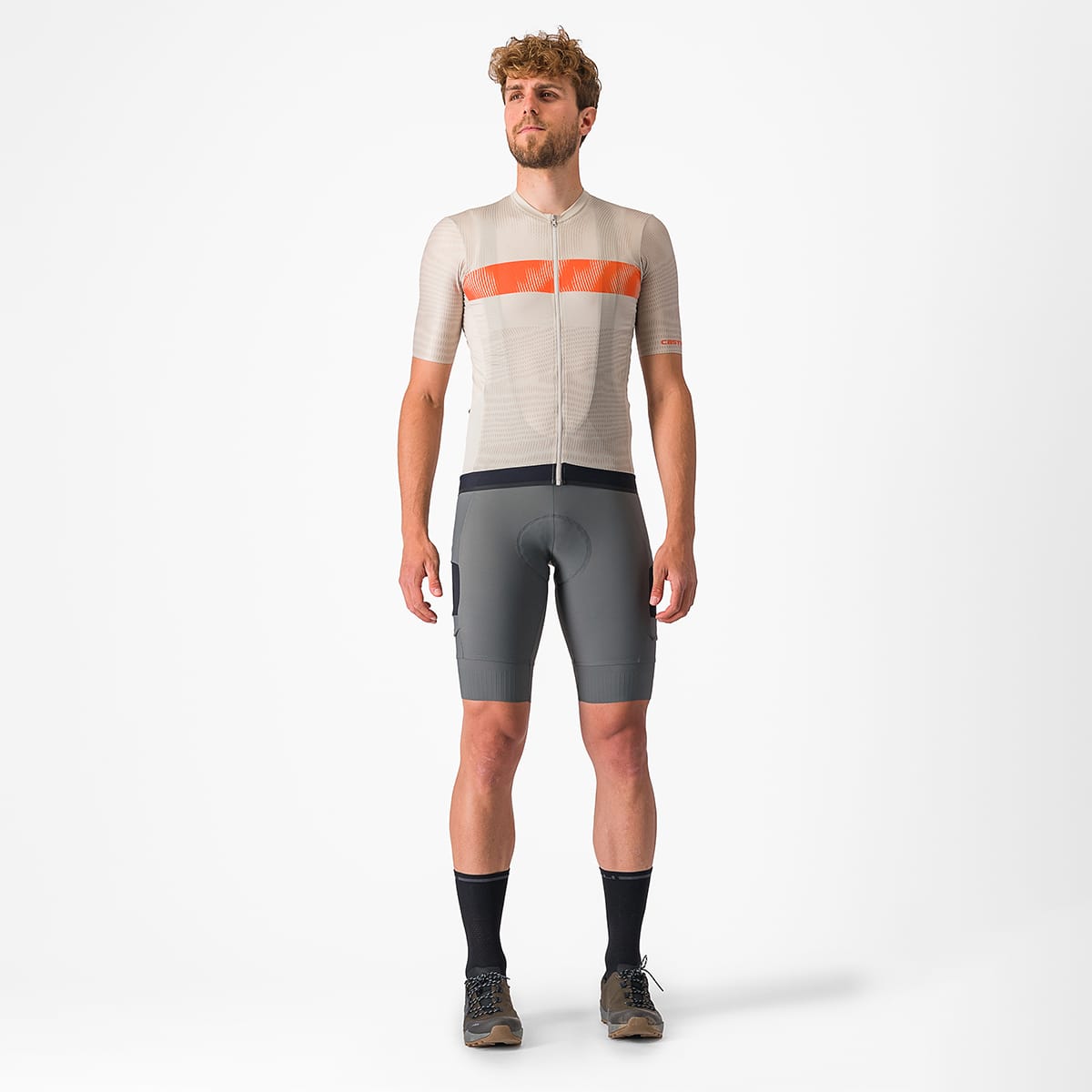 Maillot CASTELLI UNLIMITED ENDURANCE Manches Courtes Gris/Orange