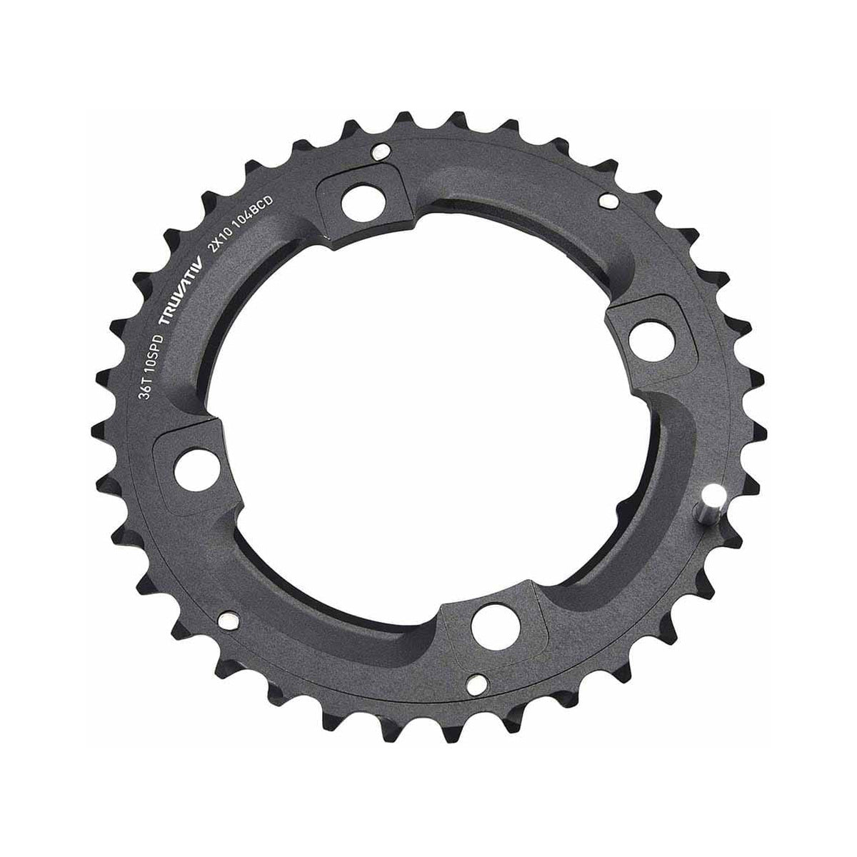 Plateau Extérieur SRAM MTB 104BCD 10V 4 Trous 104mm Long Pin — vue du plateau sur fond blanc