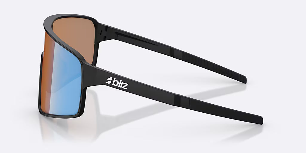 Lunettes BLIZ P001 S Noir Matt Verre Coral/Orange Bleu Irdium