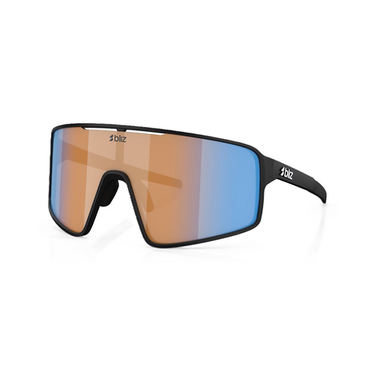 Lunettes BLIZ P001 Noir Matt Écran Coral/Orange Bleu Iridium