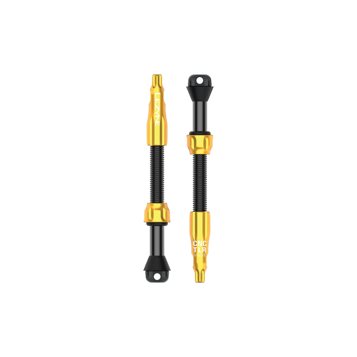 Lot de 2 Valves Tubeless LEZYNE CNC PRO 60mm Or