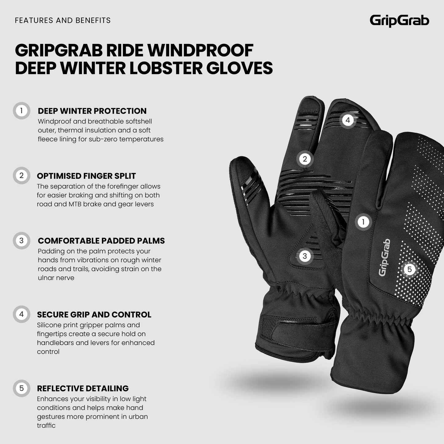 Gants GRIPGRAB DEEP WINTER LOBSTER Jaune