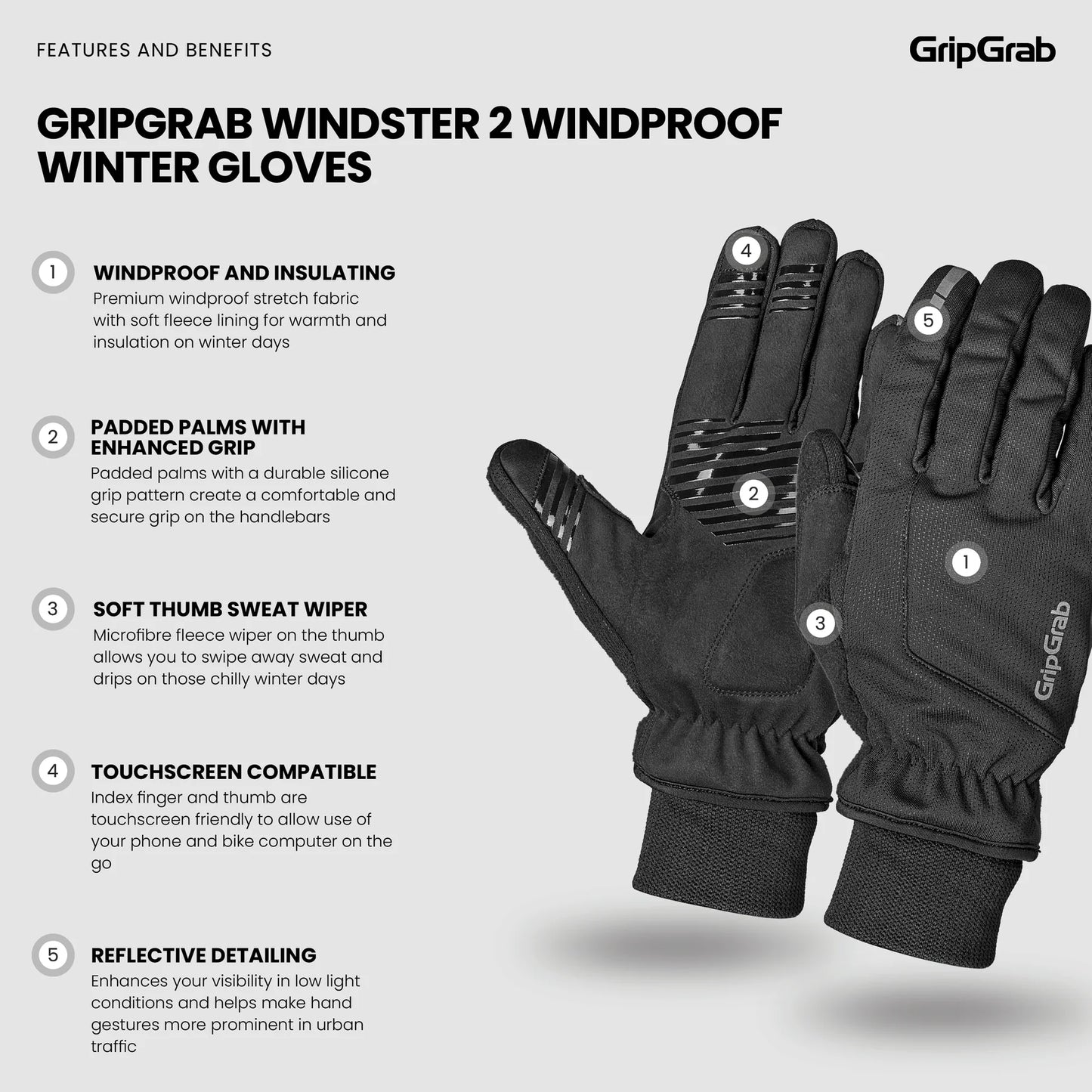 Gants GRIPGRAB WINDSTER 2 WINDPROOF WINTER Jaune