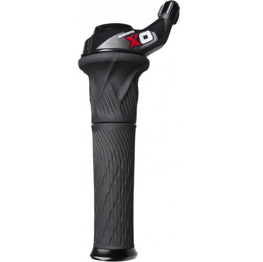 Poignée Tournante Gauche SRAM X0 Grip Shift 2V Noir/Rouge