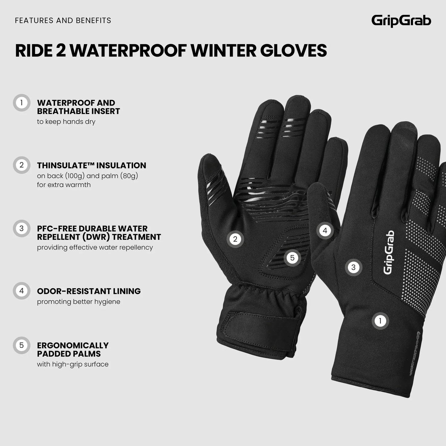 Gants GRIPGRAB RIDE 2 WINDPROOF WINTER Jaune